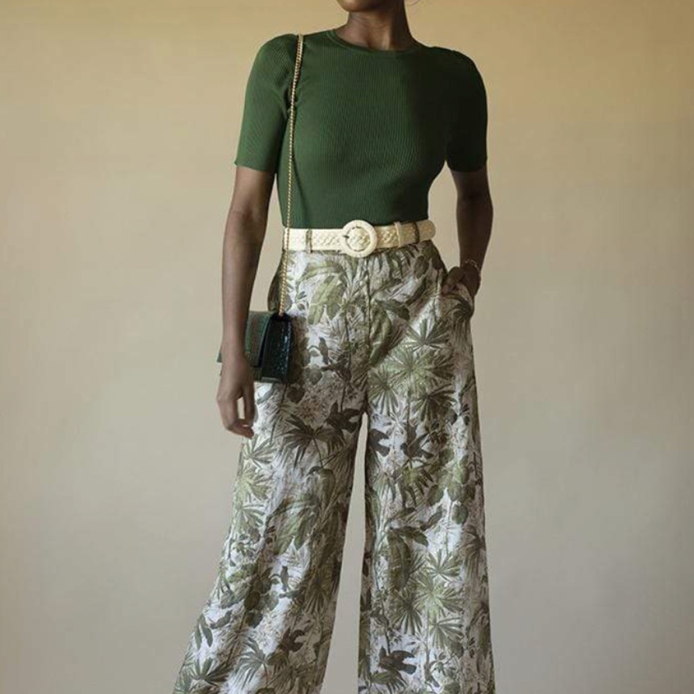 ZIMMERMANN POPPY KNIT TEE Size 0 Olive